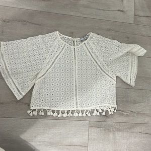 Size L white eyelet shirt